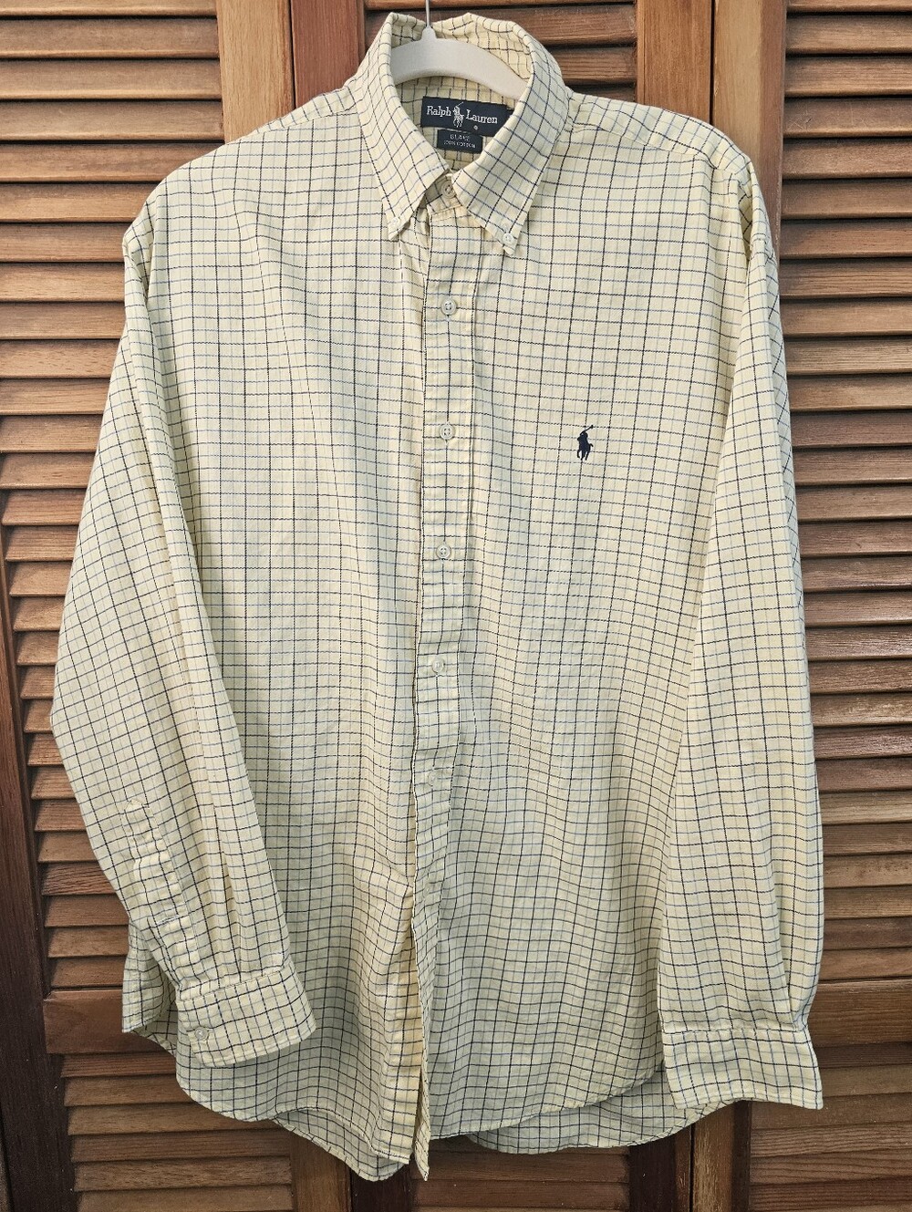 Ralph Lauren Blake Yellow & Blue Plaid Button Down Shirt Size Large